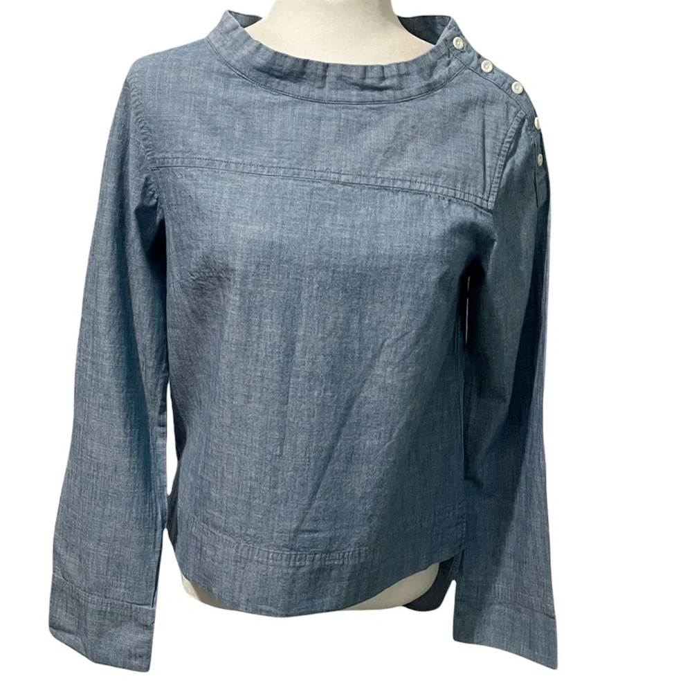 J. Crew High-Low Hem Denim Top